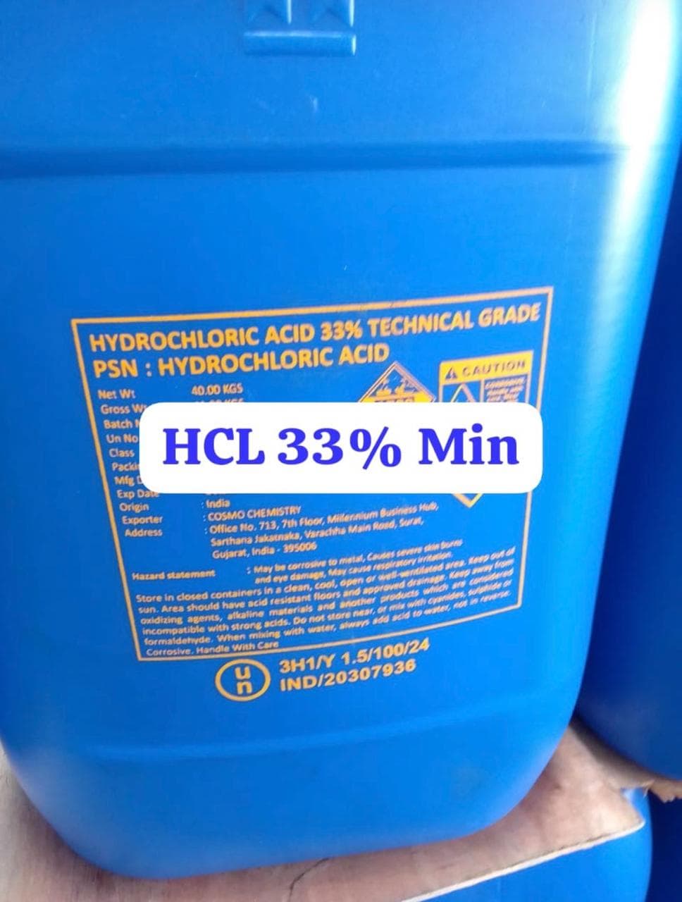HYDROCHLORIC ACID 33% TECHNICAL GRADE