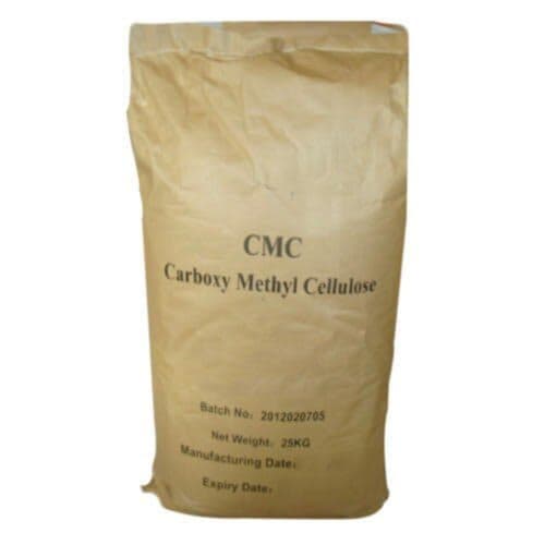 25 kg kraft paper sack of carboxymethyl cellulose (CMC).