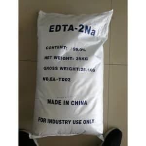 25 kg sack of disodium EDTA, 99% minimum, marked for industrial use.