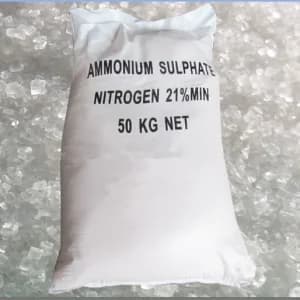 50 kg sack of ammonium sulphate, 21% nitrogen minimum.