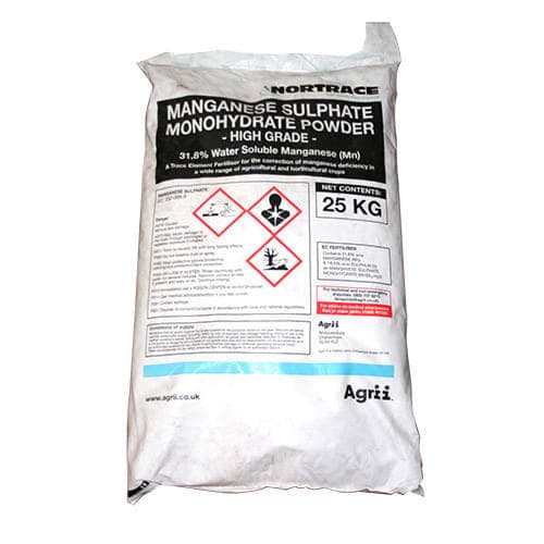 25 kg sack of high-grade manganese sulphate monohydrate powder.