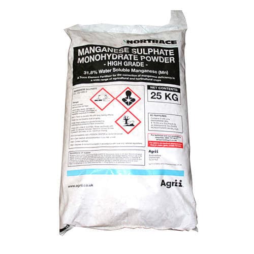 25 kg sack of high-grade manganese sulphate monohydrate powder.