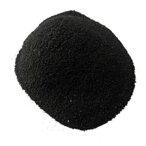 Heap of fine black activated carbon powder.