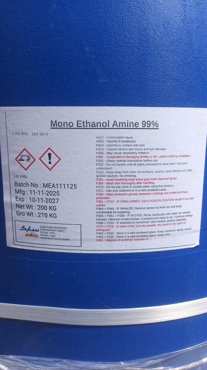 Mono Ethanol Amine 99%
