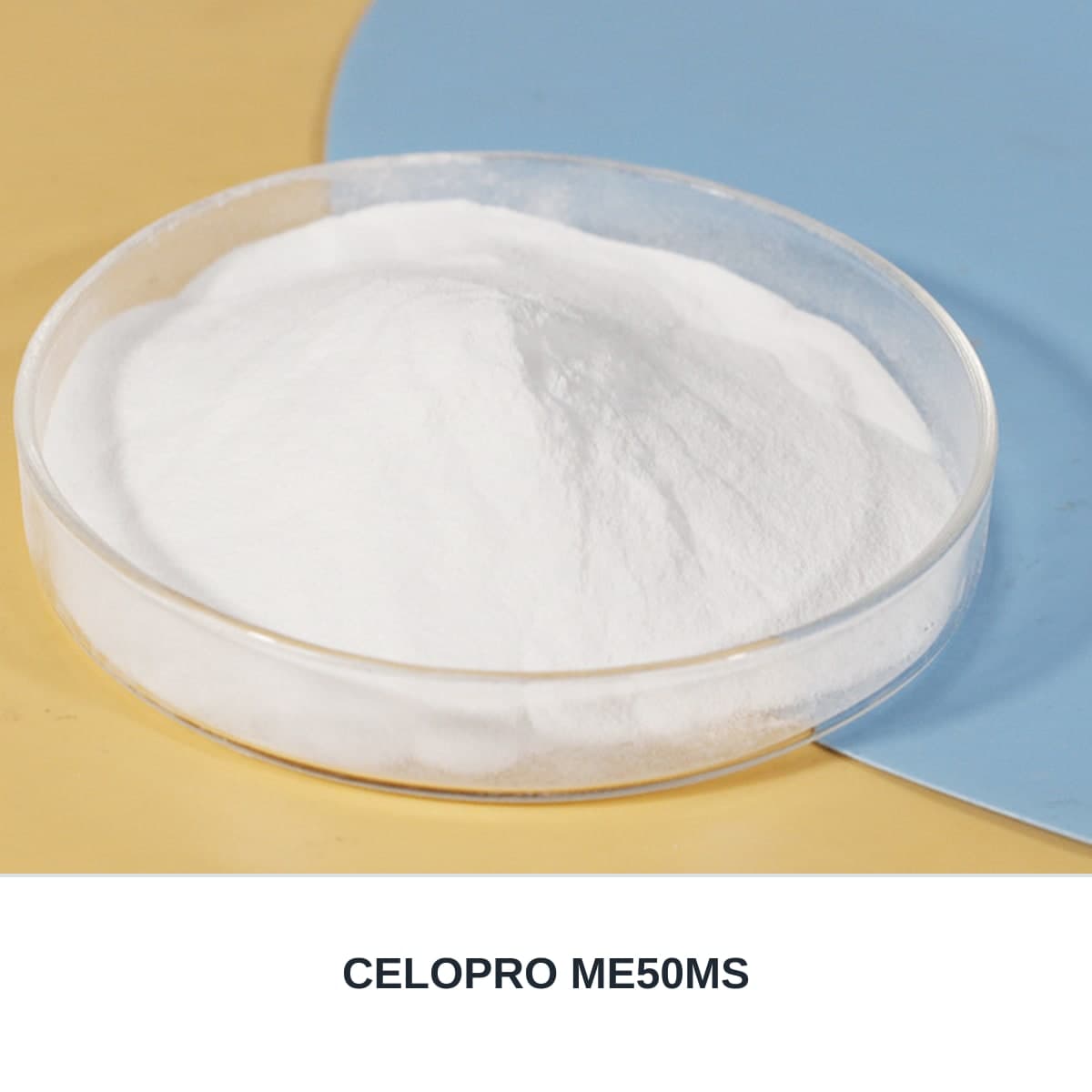 Photograph of an unbranded sample labeled CELOPRO ME50MS.