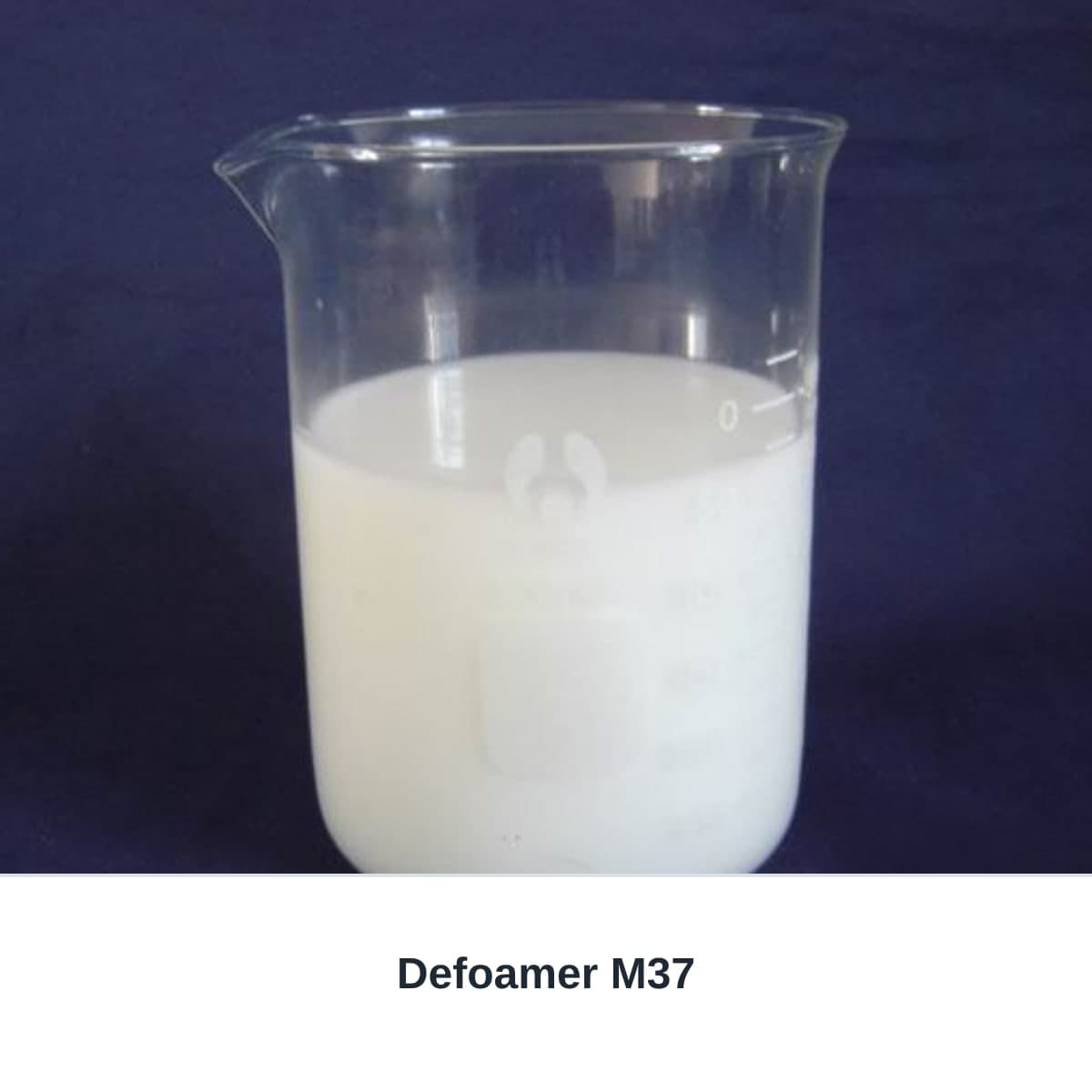 Photograph of an unbranded sample labeled Defoamer M37.