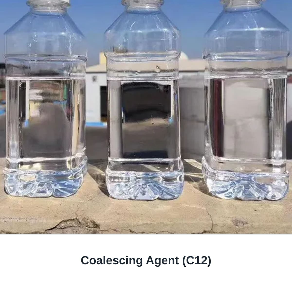 Photograph of an unbranded sample labeled Coalescing Agent (C12).