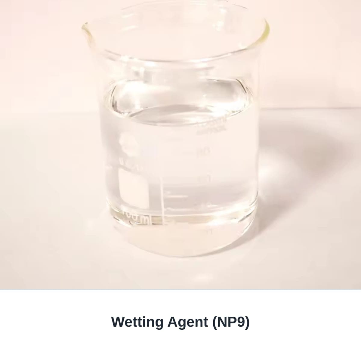 Photograph of an unbranded sample labeled Wetting Agent (NP9).