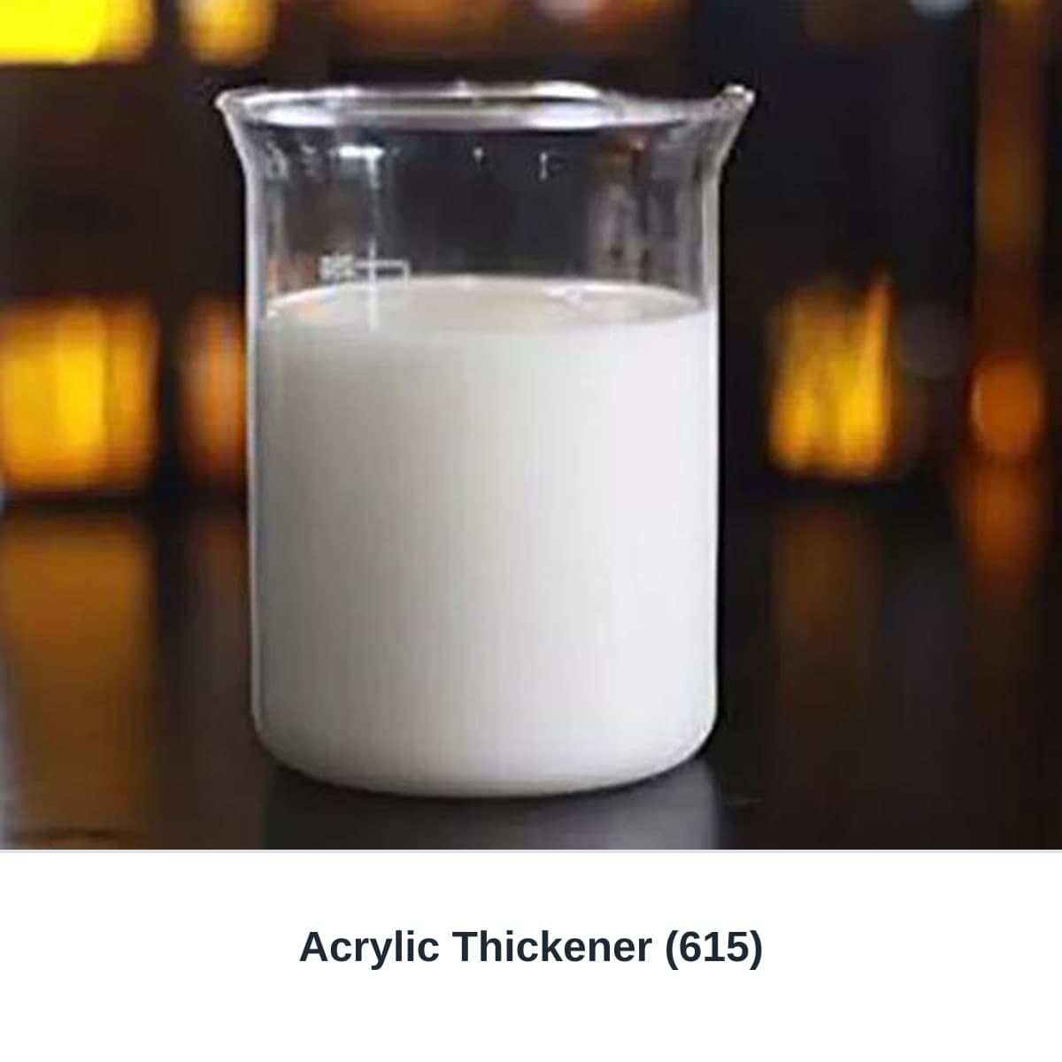 Photograph of an unbranded sample labeled Acrylic Thickener (615).