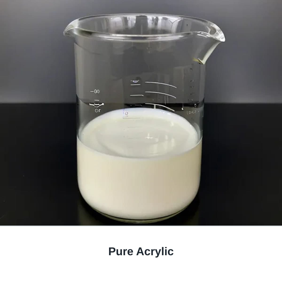 Photograph of an unbranded sample labeled Pure Acrylic.